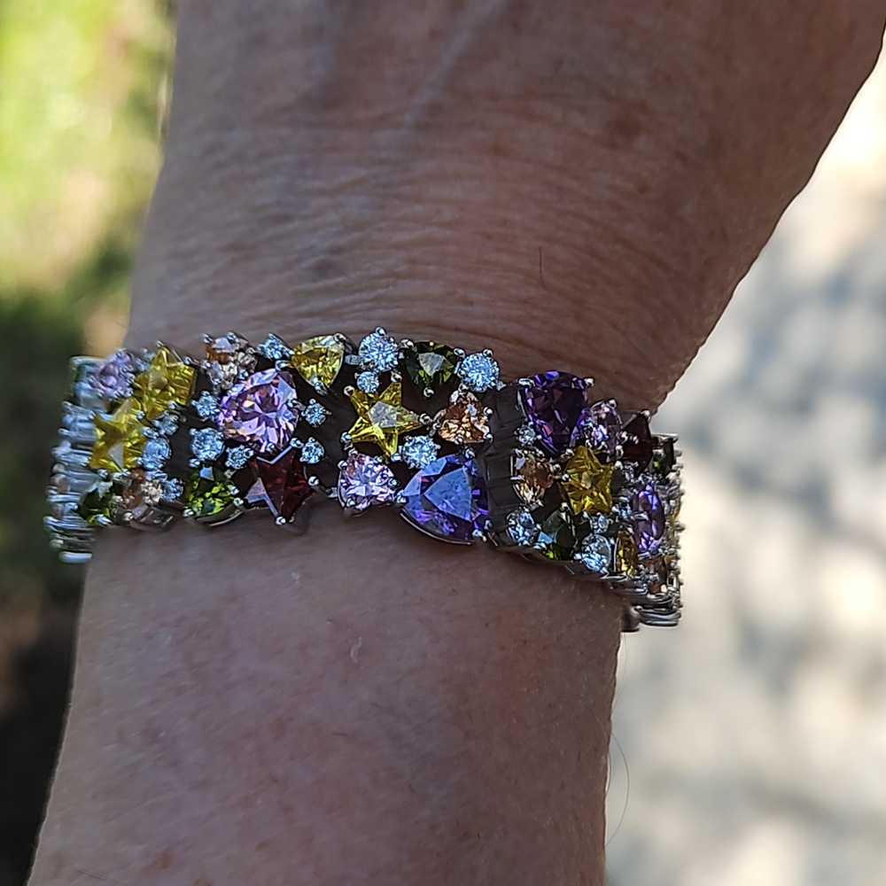 Charles Winston for JTV Sterling Silver & Bella Luce Gemstone Bracelet - Picture 6 of 16